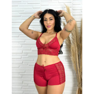 Baby Doll Mila – Pijama Curto Sexy com Renda | Moda Noite Feminina