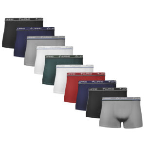 Kit 10 Cuecas Boxer Masculina Lisa E Estampada Shortinho Box Com Elástico Luping Premium Combo