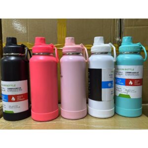 Garrafa Termica Vacuo Anti Vazamento 1000ml Escolar Infantil Adulto Com Alça Chaveiro Com Borracha