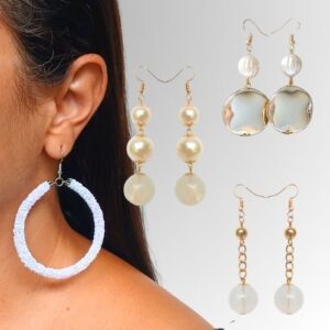 BRINCO FEMININO, MUITO BRILHO E LUXO EM 2 PEÇAS ARTESANAL