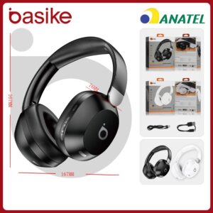 Basike Fone De Ouvido Bluetooth Estéreo Sem Fio 5.0 Hifi Dobrável Esporte Headset FON042