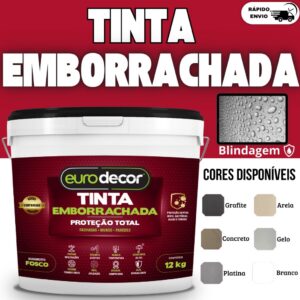 Tinta Emborrachada Premium 12kg Veda Impermeabiliza Várias Cores 3,6Kg