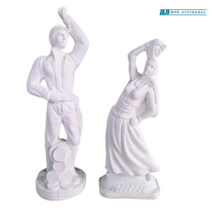 Estatua Casal Ciganos Fortuna Prosperidade 28cm Gesso Decoracao Imagem Cigana