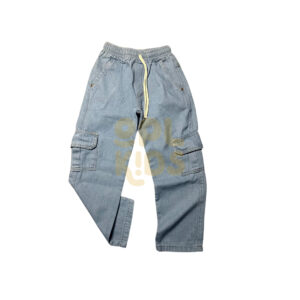 Calça Cargo Street Infantil Skatista Juvenil Jeans Unissex