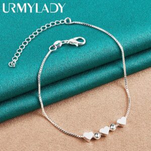 925 Coração De Prata Rodada Bead Box Cadeia Pulseira Para As Mulheres Da Festa De Noivado Casamento Charme Moda Jóias