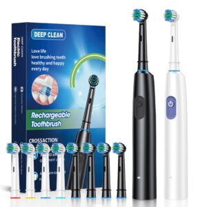Escova De Dentes Elétrica Giratória Hailicare Com 4 Cabeças De , Bateria De 60 Dias , Recarregável De 5 Modos Temporizad