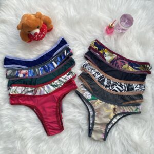 kit C/10 Calcinha Microfibra – Sortidas Lisa/Estampada – Calsinha Feminina
