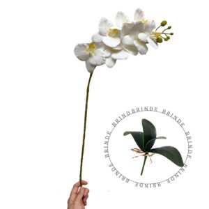1 Orquidea Artificial Silicone 3d Haste Flexivel Parece Real Decoração Mesa de Centro Jantar