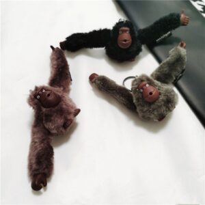 Chaveiro Macaquinho de Pelúcia Confortável Para Chaveiros / Bolsas / Mochilas / Estojo – Brinquedo Divertido Decorativo