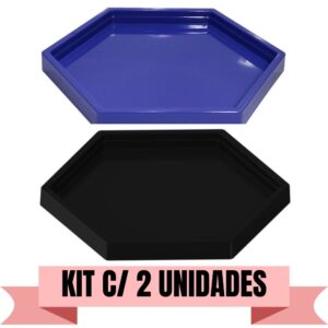 Kit C/ 2 Un Bandeja Decorativa Sextavada 22×22 Várias Cores