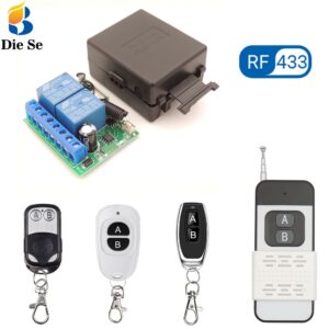Diese 433MHz DC 12V Chave De Controle Remoto 10A Módulo Receptor E Transmissor De Longo Alcance , Garagem/Door/Light Opener