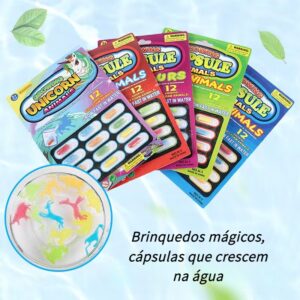 12Pc Cápsula Mágica De Crescimento Biológico Brinquedo De Animal , Absorvente Torna-Se Maior Pílulas , Novidade