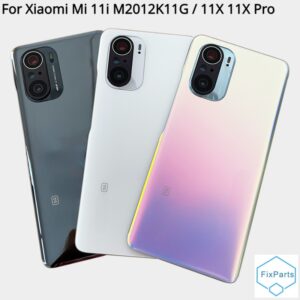 Novo Vidro Para Xiaomi Mi 11i M2012K11G/11X 11X Pro Tampa Da Bateria Traseira Porta Peças De Reposição Com Lente
