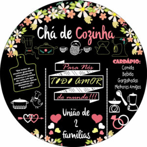 Painel CHÁ DE COZINHA Redondo Microfibra Premium 150×150 C/ elástico
