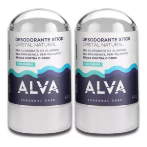 Kit 2 unidade desodorante Alva 60g Sem Aluminio, 24h com Perfume