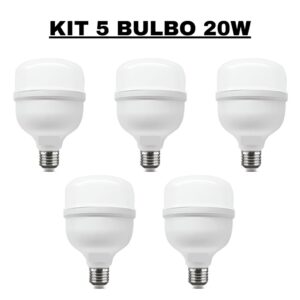 KIT 05 LÂMPADA LED BULBO 20W ALTA POTÊNCIA E27