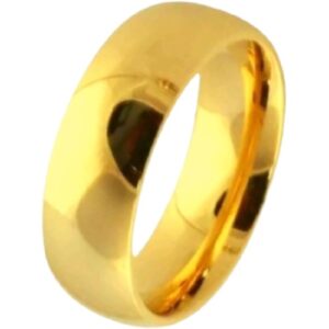 Aliança Banhada Ouro 18k 8mm Tradicional Tungstênio Avulsa