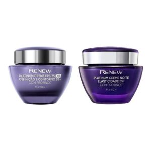 Kit Avon Renew Platinum 55+ Creme Anti-idade Dia E Noite 50g