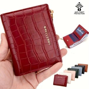 Bolsa Carteira Feminina De Moedas Com Zíper Pequena, Padrão Pedra, Fechadura De Cartão De Crédito viptop