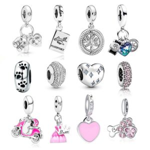 925 Prata Acessórios para Pulseiras Pulseira Acessórios para Pulseiras Clássicas com Diamantes
