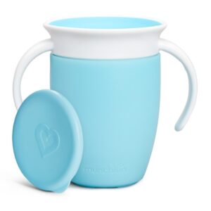 Copo 360 Munchkin Miracle Cup 6m C/ Alça E Tampa Treinamento – AZUL Copo com alca