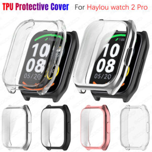 Revestimento Da Caixa TPU Para O Relógio Haylou Watch 2 Pro Smart Band Protetor De Tela Temperado De Cobertura Total A LS02
