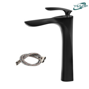 Torneira Monocomando Bica Alta Banheiro Fosco Preto 30cm Yesop