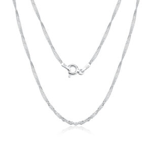 Corrente prata 925 colar Singapura 45cm – Prata legitima 925