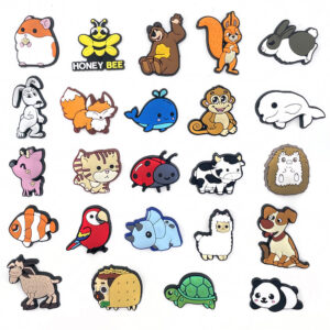 1 Pçs Dos Desenhos Animados Bonito ” Série Animal ” Crocs Jibbitz Sapato Encantos Sandálias Pulseira Das Crianças Acessó