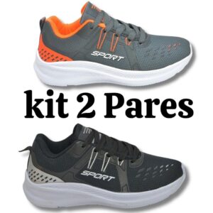 Kit 2 Pares Tênis Infantil Esportivo Masculino e Feminino Ref 01