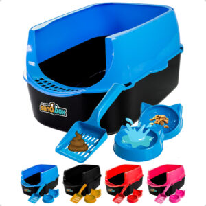 Caixa de Areia para Gatos Sanitário Sandbox Furba Banheiro + Comedouro + Bebedouro – Jel Plast