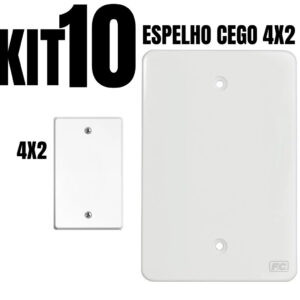 Kit 10 placa cega 4×2 branca