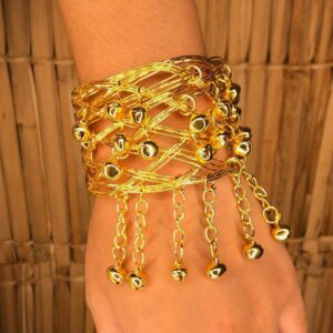 Bracelete Dourado com Sinos Acessório para Dança do Ventre – AB71