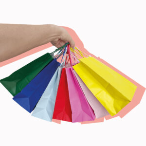Sacola Presente Papel Kraft Colorido 16x8x13,5cm 10 Unidades