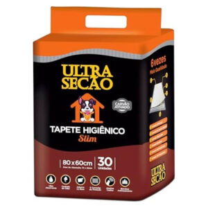 Tapete Higiênico Slim Ultra Secão Carvão Ativado 80 x 60 cm 30 unidades
