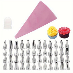 Conjunto de 26/50 Bocais Decorativos de Silicone para Decoração de Bolo de Leite