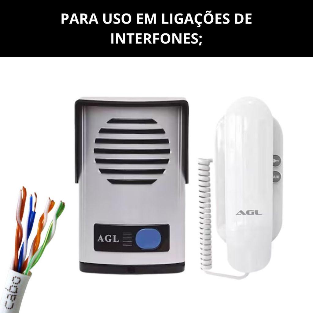 40 Metros Cabo 4 Pares Rede De Cftv Multicameras Alarme