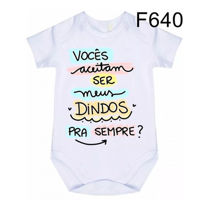 Body Bebê Frases Vocês Aceitam Ser Meus Dindos F640