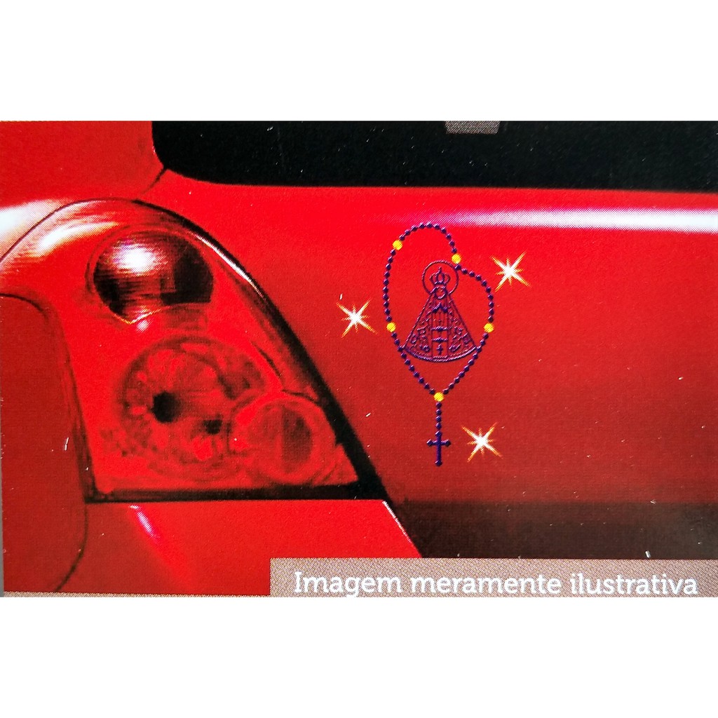 Adesivo Nossa Senhora Aparecida 6x13cm Alto-relevo Azul