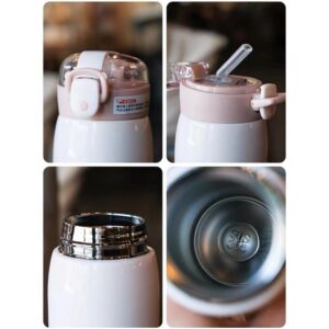 Garrafa Térmica Infântil Aço Inox Com Canudo De 350ml