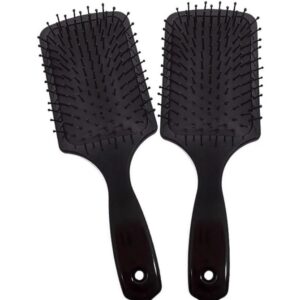 Kit 2 Escovas Raquete Preta Almofadada Quadrada Preta Black 533