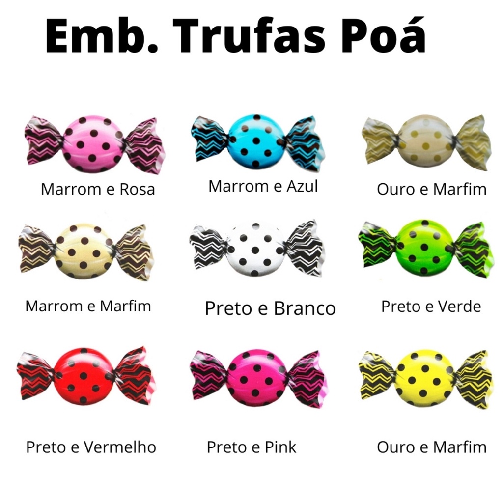 Embalagem de Trufas Bombons - 500 Unidades