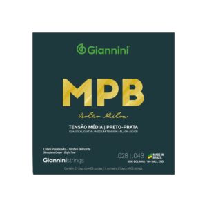 ENCORDOAMENTO VIOLAO NAILON GIANNINI MPB PRETO-PRATA GENWBS
