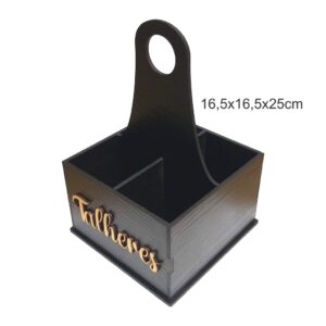 Porta Talheres Em Mdf Com 4 Divisórias Para Cozinha