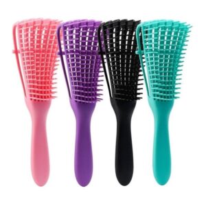 Escova De Polvo De Massagem e Pentear Cachos  Ondulados e Lisos Premium Pente