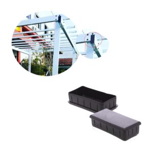 4 Tampa Ponteira Interna de Embutir 50x100mm Retangular Reta Preta LF de Oliveira