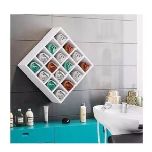 Nicho Porta Toalha Para Salão Barbearia 16 Divisões Mdf