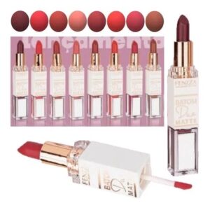 Batom Duo Matte Líquido 2 em 1 Fenzza Kit c/12
