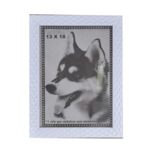 PORTA RETRATO BRANCO 13X18 PVC MOLDURA ALTO RELEVO