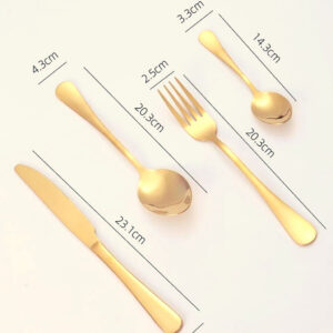 Jogo de Talheres Gourmet Rose Gold   24 Peças Aço Inox